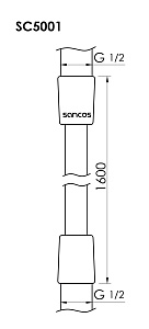 Душевой шланг Sancos SC5001MB черный матовый купить в интернет-магазине сантехники Sanbest