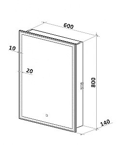 Зеркальный шкаф с подсветкой Art&Max TECHNO AM-Tec-600-800-1D-DS-F купить в интернет-магазине сантехники Sanbest