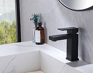 Смеситель для раковины ABBER Daheim AF8210B черный матовый купить в интернет-магазине сантехники Sanbest