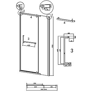 Душевая дверь Grossman Pragma 100 100.K33.03.100.10.02 стекло шиншилла/профиль хром купить в интернет-магазине Sanbest