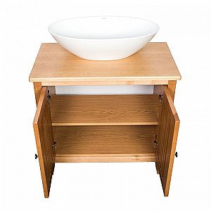 Тумба с раковиной Orange Capri OCT-75TU+RA тик для ванной в интернет-магазине Sanbest