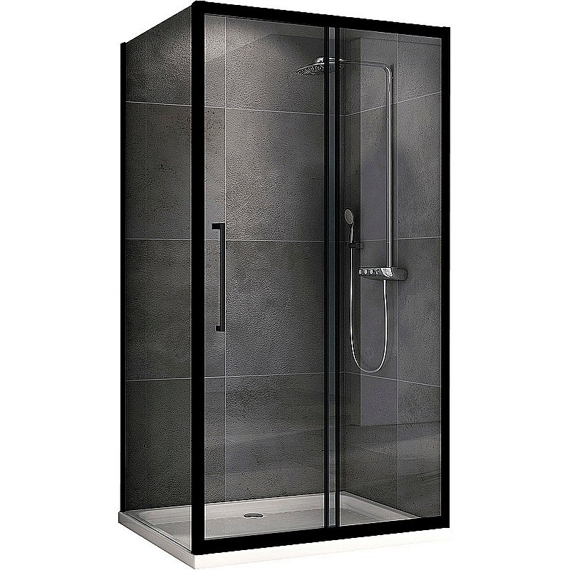 Душевой уголок Abber Schwarzer Diamant 160x50 AG30160BH-S50B стекло прозрачное/профиль черный купить в интернет-магазине Sanbest