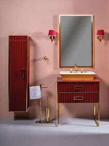 Пенал Armadi Art Monaco бордо с золотом для ванной в интернет-магазине сантехники Sanbest