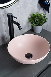 Раковина накладная Gid 9081pkm розовая матовая купить в интернет-магазине Sanbest