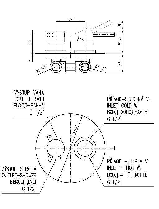 Смеситель для душа Rav-Slezak SEINA SE986KSM купить в интернет-магазине сантехники Sanbest
