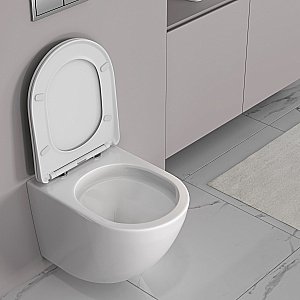 Унитаз подвесной Taliente Amato Tornado 3 AM55003 безободковый, смыв торнадо, с крышкой микролифт, белый купить в интернет-магазине Sanbest