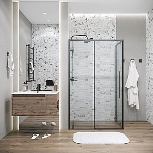 Душевой уголок Grossman Galaxy 120.K33.01.1170.21.02 110x70 стекло шиншилла/профиль черный матовый купить в интернет-магазине Sanbest