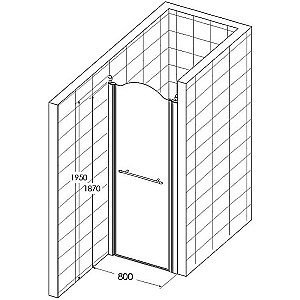 Душевая дверь Migliore Diadema ML.DDM-22 80 стекло матовое с декором/профиль бронза купить в интернет-магазине Sanbest