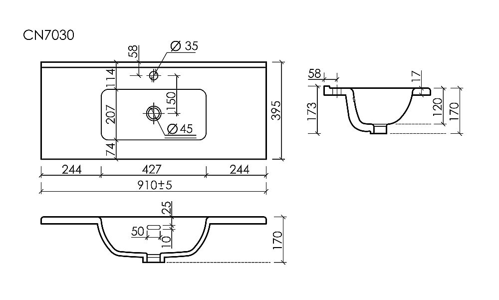 Раковина Ceramica Nova Compact CN7030 белая купить в интернет-магазине Sanbest