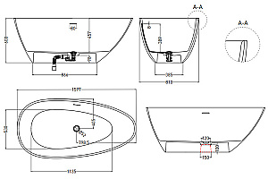 Ванна Salini PAOLA S-sense 1015103G 160x80 белая купить в интернет-магазине Sanbest
