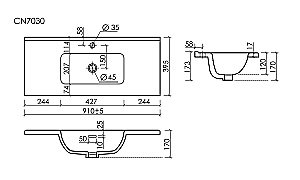 Раковина Ceramica Nova Compact CN7030 белая купить в интернет-магазине Sanbest