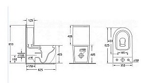 Унитаз-компакт Esbano CRISAN ESUNCRISW безободковый, с бачком, с крышкой микролифт, белый купить в интернет-магазине Sanbest