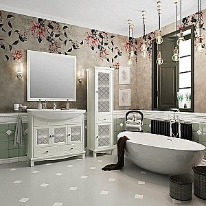 Тумба с раковиной Опадирис Омега 85 слоновая кость для ванной в интернет-магазине Sanbest