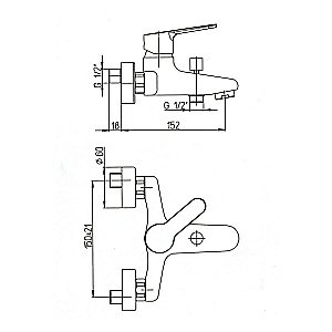 Смеситель для ванны PAINI Bios U 059CR111LMKM хром купить в интернет-магазине сантехники Sanbest