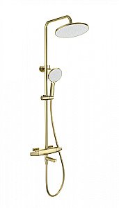 Душевая система с термостатом WONZON & WOGHAND NEO, Брашированное золото (WW-B3035-A2- BG) купить в интернет-магазине сантехники Sanbest