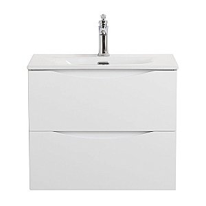 Тумба с раковиной BelBagno MARINO-CER-MINI-600-2C-SO-BL-P Bianco Lucido для ванной в интернет-магазине Sanbest