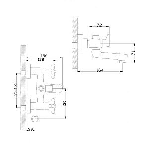 Смеситель для ванны Rossinka G G02-83 купить в интернет-магазине сантехники Sanbest