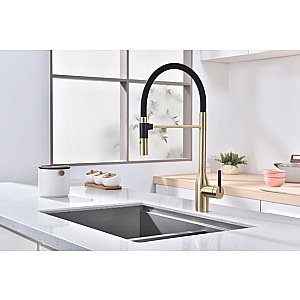 Смеситель для кухни Paulmark Magneto One Ma213188-LG светлое золото купить в интернет-магазине сантехники Sanbest