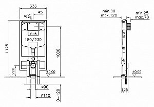 Унитаз подвесной Vitra Zentrum 9012B003-7206 с инсталляцией, с крышкой микролифт купить в интернет-магазине Sanbest