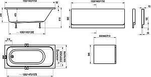Ванна акриловая Ravak Chrome 170x75 купить в интернет-магазине Sanbest