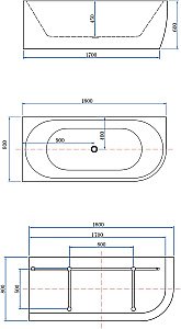 Акриловая ванна Aquanet Family Elegant 180x80 Matt Finish купить в интернет-магазине Sanbest
