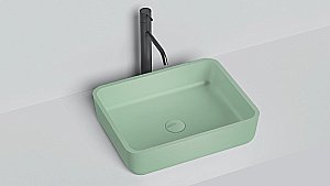 Раковина накладная Salini GLORIA 09 1102209MF 47,5 из искусственного камня S-Stone, матовая, цвет по RAL полностью купить в интернет-магазине Sanbest