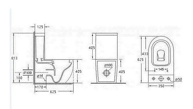Унитаз-компакт Esbano CRISAN ESUNCRISW безободковый, с бачком, с крышкой микролифт, белый купить в интернет-магазине Sanbest