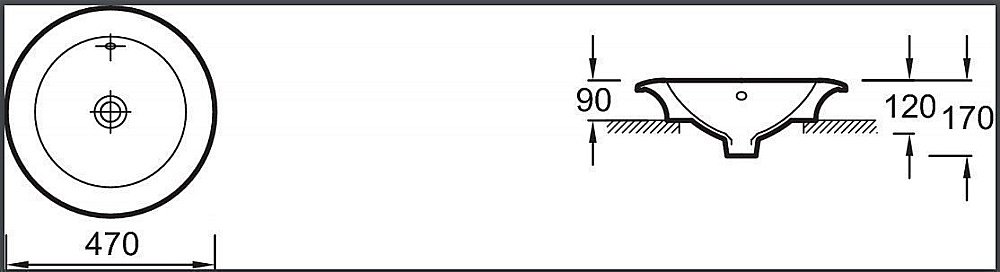 Раковина Jacob Delafon RONDE 47 E1183-00 белая купить в интернет-магазине Sanbest