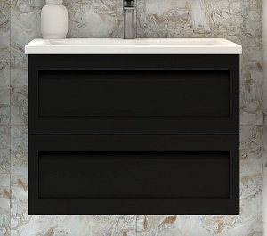 Мебель для ванной Art&Max AM_Platino_750_2C_SO_NM матовый черный для ванной в интернет-магазине Sanbest