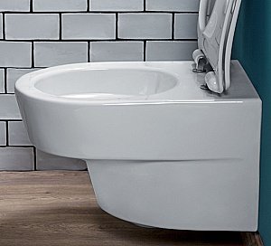 Унитаз подвесной Jacob Delafon Odeon Rive Gauche EDR103-00 безободковый, с инсталляцией, с крышкой микролифт, белый/кнопка глянцевая белая купить в интернет-магазине Sanbest