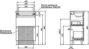 Тумба с раковиной Aquanet Нота New 50 344136+284237 дуб веллингтон табак для ванной в интернет-магазине Sanbest