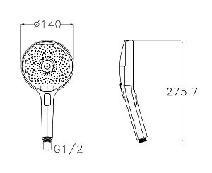 Душевая лейка Rav-Slezak PS0019 хром купить в интернет-магазине сантехники Sanbest
