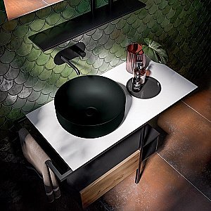 Раковина накладная Kerasan Nolita 40 534431 черная матовая купить в интернет-магазине Sanbest