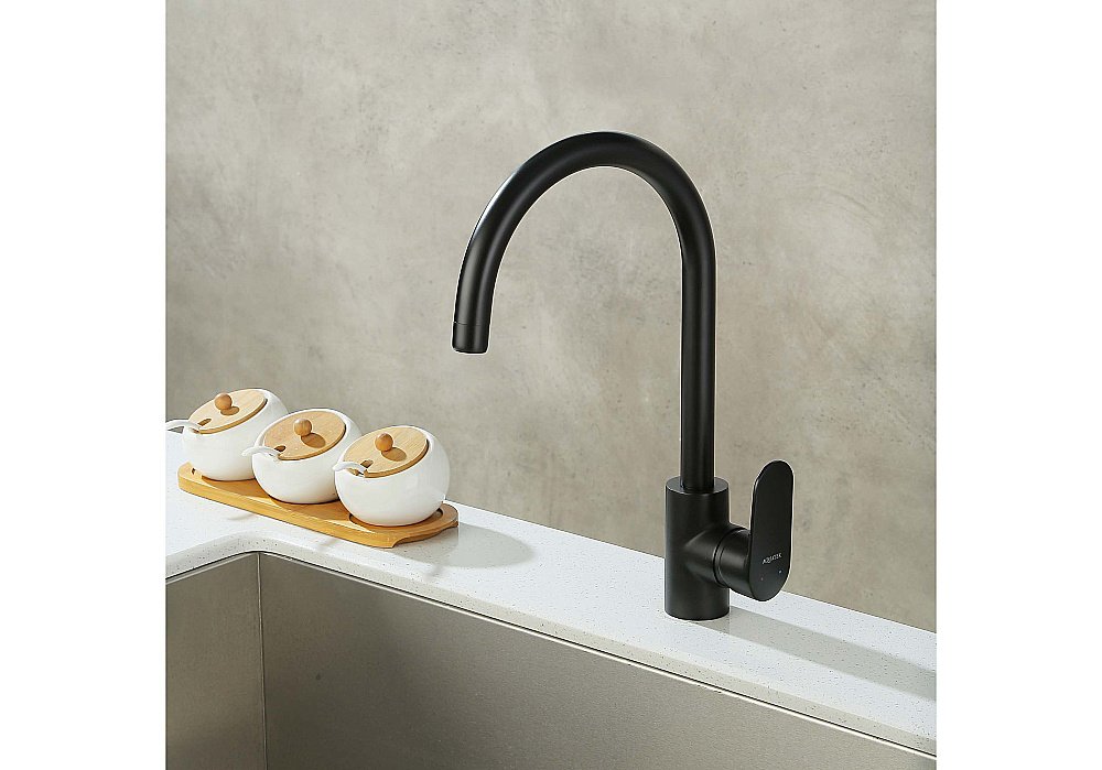 Смеситель для кухни Aquatek Ника AQ1882MB черный матовый купить в интернет-магазине сантехники Sanbest