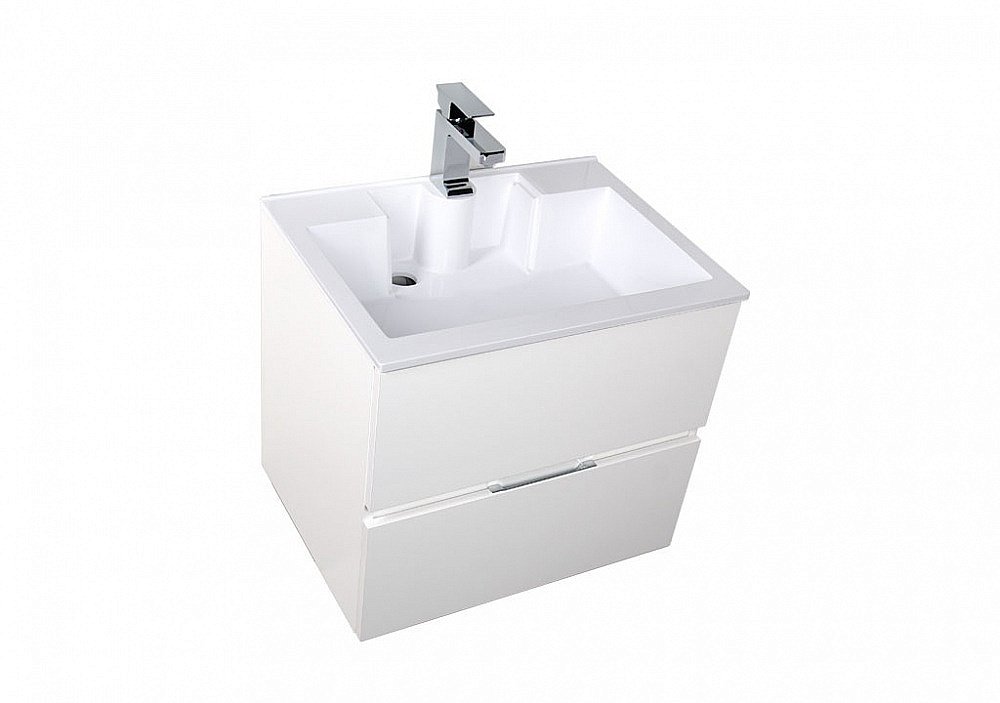 Тумба с раковиной Aquanet Алвита 60 белая глянцевая для ванной в интернет-магазине Sanbest