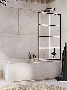 Шторка для ванны Radaway Idea Black PNJ Factory 80 купить в интернет-магазине Sanbest