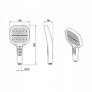 Душевая лейка BERGES H2 070022 черный матовый купить в интернет-магазине сантехники Sanbest
