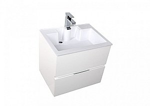 Тумба с раковиной Aquanet Алвита 60 белая глянцевая для ванной в интернет-магазине Sanbest