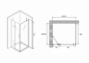 Душевой уголок ABBER Zart AG08090-S71 стекло прозрачное/профиль хром купить в интернет-магазине Sanbest
