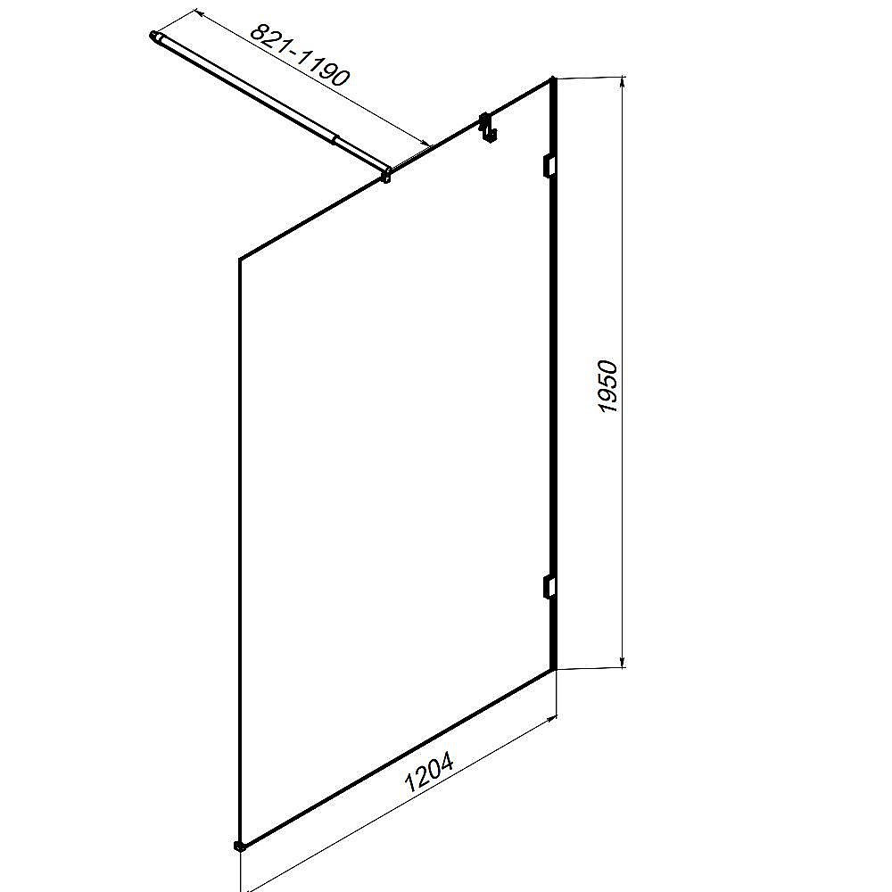 Душевое ограждение AM.PM X-Joy W94WI 120 W94WI-120-F1-BTE стекло прозрачное/профиль черный купить в интернет-магазине Sanbest