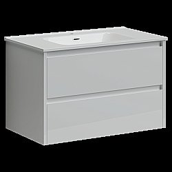 Тумба с раковиной Sancos Libra LB80W белый глянец для ванной в интернет-магазине Sanbest