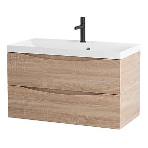 Тумба с раковиной Belbagno MARINO 80 2C-SO/BB800/450-LV-MR-AST Rovere Bianco для ванной в интернет-магазине Sanbest