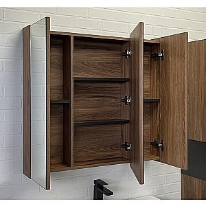 Зеркальный шкаф Comforty Соло 00-00010980 90 дуб тёмно-коричневый купить в интернет-магазине сантехники Sanbest