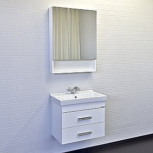 Тумба с раковиной Comforty Никосия 00-00011161 60 белый глянец для ванной в интернет-магазине Sanbest