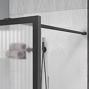 Душевое ограждение Vincea Walk-In VSW-1HP900FLGM 90 стекло рифленое/профиль вороненая сталь купить в интернет-магазине Sanbest