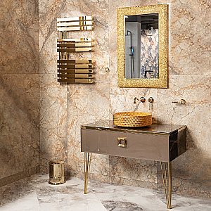 Консоль с раковиной и столешницей Armadi Art LUCIDO DELMAR 80 коричневый для ванной в интернет-магазине сантехники Sanbest