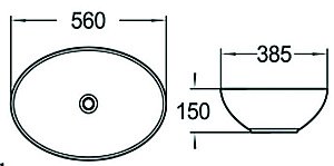 Раковина накладная SantiLine 56 SL-1077 белая купить в интернет-магазине Sanbest
