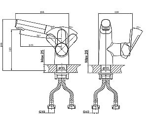 Смеситель для раковины D&K Rhein.Marx DA1392141 купить в интернет-магазине сантехники Sanbest
