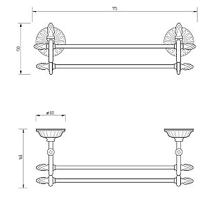 Полотенцедержатель Migliore VERSAILLES 32646 золото купить в интернет-магазине сантехники Sanbest