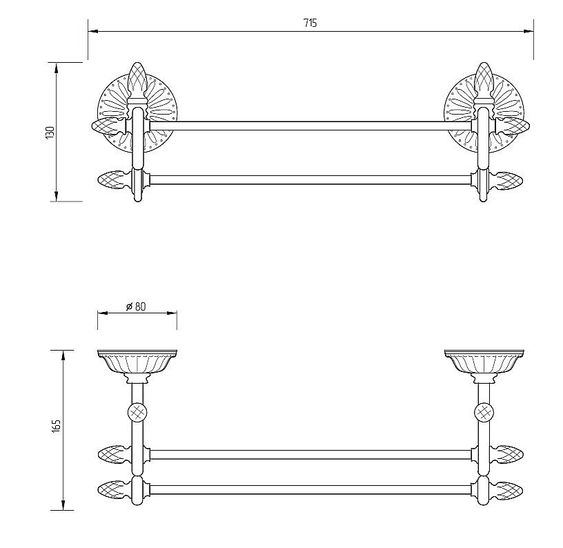 Полотенцедержатель Migliore VERSAILLES 32646 золото купить в интернет-магазине сантехники Sanbest